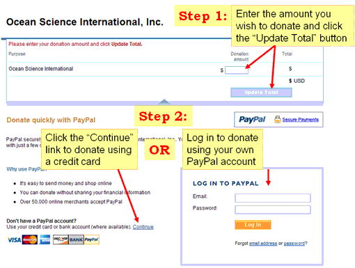 How to use the PayPal interface for donation